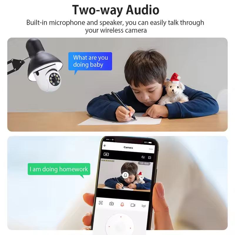 Indoor 1080P WIFI Intelligent Remote Control APP Camera De Surveillence Viewing PTZ Light Bulb Home Security Camera De Segurana