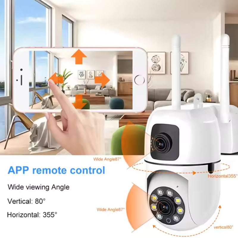 High Quality 1080P Night Vision Wifi Home Security Camera De Surveillence HD Wireless Ptz Dual Lens Camera Manufacturer