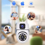 High Quality 1080P Night Vision Wifi Home Security Camera De Surveillence HD Wireless Ptz Dual Lens Camera Manufacturer