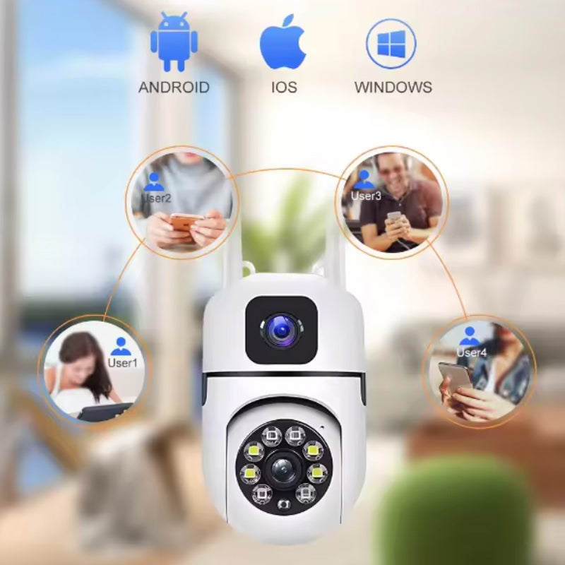 High Quality 1080P Night Vision Wifi Home Security Camera De Surveillence HD Wireless Ptz Dual Lens Camera Manufacturer