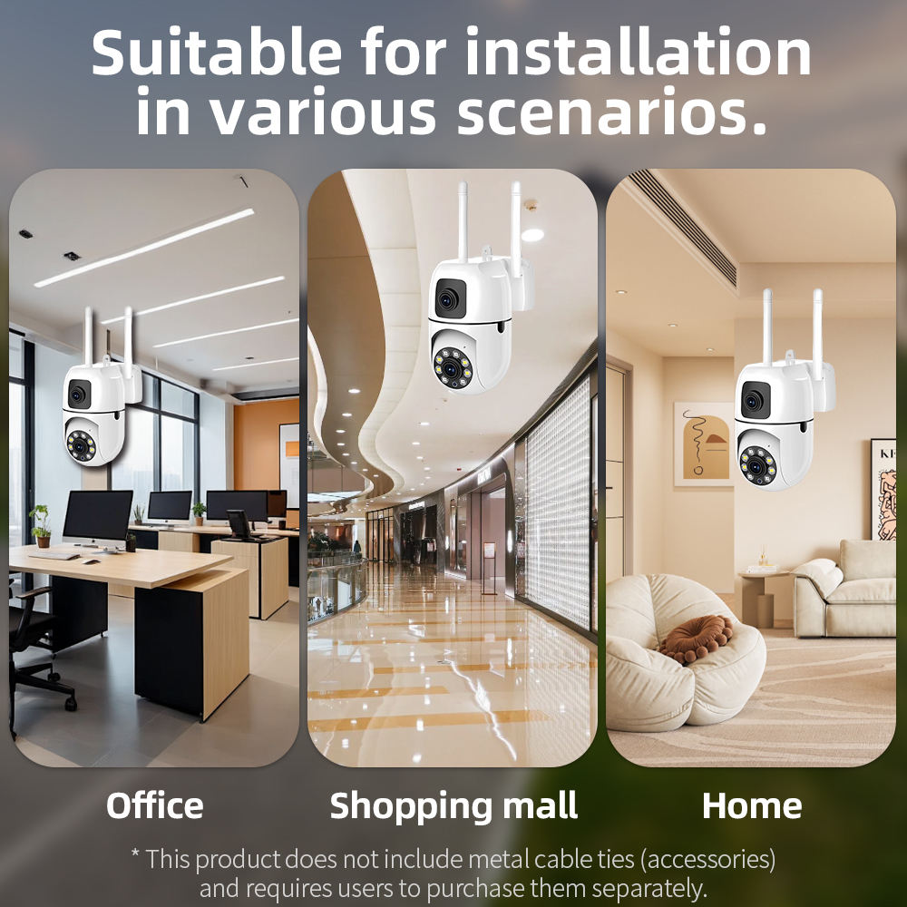 High Quality 1080P Night Vision Wifi Home Security Camera De Surveillence HD Wireless Ptz Dual Lens Camera Manufacturer